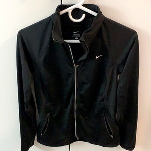 NIKE Athletic Black Zip-Up Jacket w/ Pockets (S)